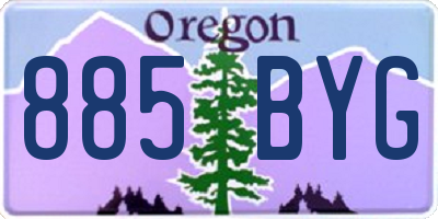 OR license plate 885BYG