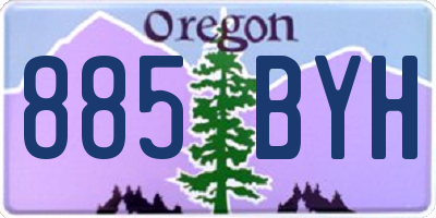 OR license plate 885BYH
