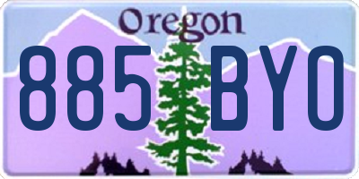 OR license plate 885BYO