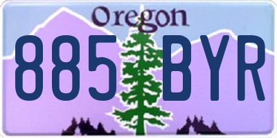 OR license plate 885BYR