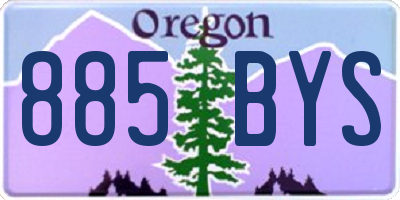 OR license plate 885BYS