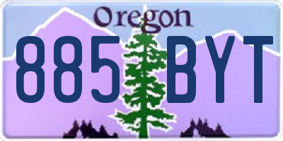 OR license plate 885BYT
