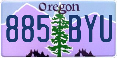 OR license plate 885BYU