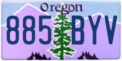 OR license plate 885BYV
