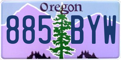 OR license plate 885BYW