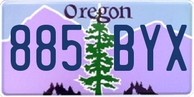OR license plate 885BYX