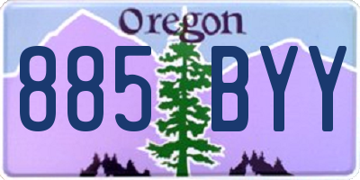 OR license plate 885BYY