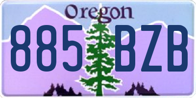 OR license plate 885BZB