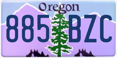 OR license plate 885BZC