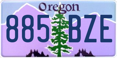 OR license plate 885BZE