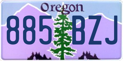 OR license plate 885BZJ