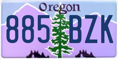OR license plate 885BZK
