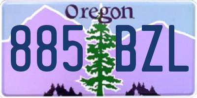 OR license plate 885BZL