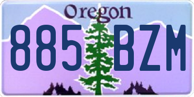 OR license plate 885BZM