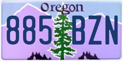 OR license plate 885BZN
