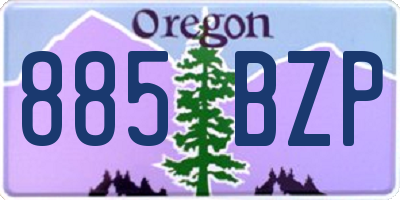 OR license plate 885BZP
