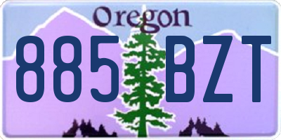 OR license plate 885BZT