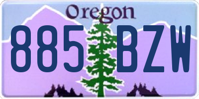 OR license plate 885BZW