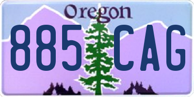 OR license plate 885CAG