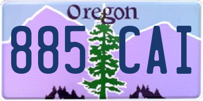 OR license plate 885CAI