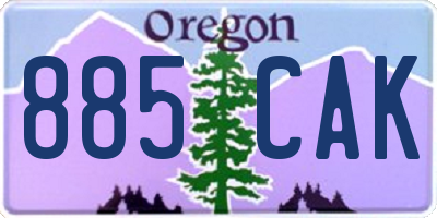 OR license plate 885CAK