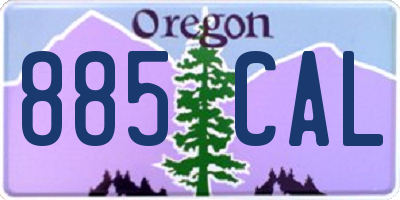 OR license plate 885CAL