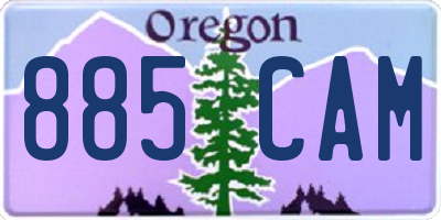 OR license plate 885CAM