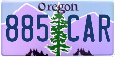 OR license plate 885CAR