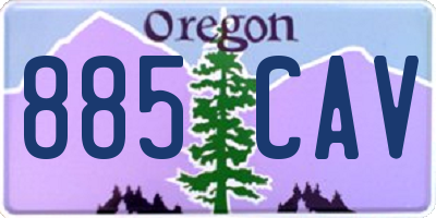 OR license plate 885CAV