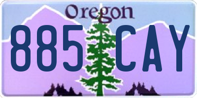 OR license plate 885CAY
