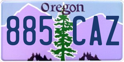 OR license plate 885CAZ