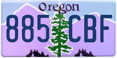 OR license plate 885CBF