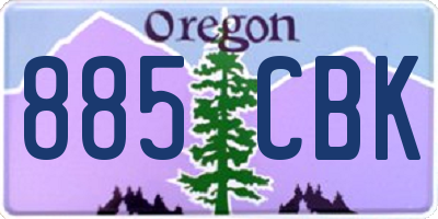 OR license plate 885CBK