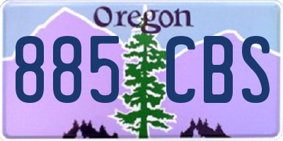 OR license plate 885CBS