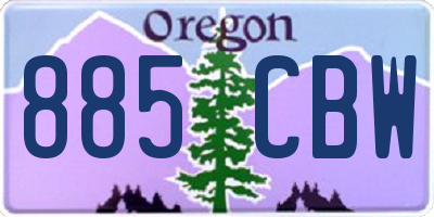 OR license plate 885CBW