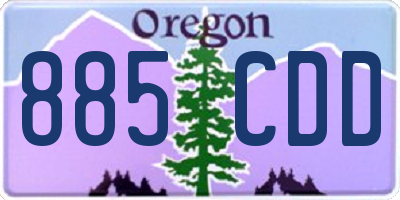 OR license plate 885CDD