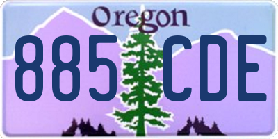OR license plate 885CDE