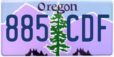 OR license plate 885CDF