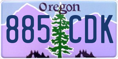 OR license plate 885CDK