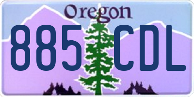 OR license plate 885CDL