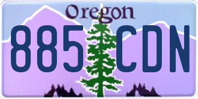OR license plate 885CDN