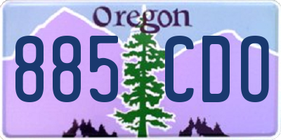 OR license plate 885CDO