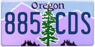 OR license plate 885CDS
