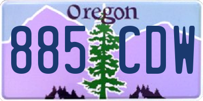 OR license plate 885CDW