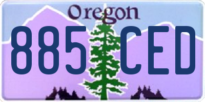 OR license plate 885CED