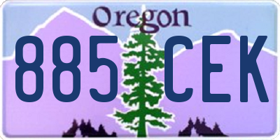 OR license plate 885CEK