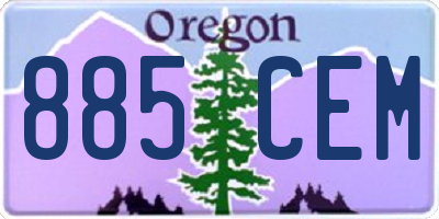 OR license plate 885CEM