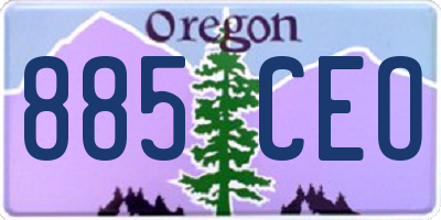OR license plate 885CEO