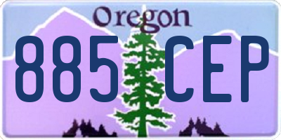 OR license plate 885CEP