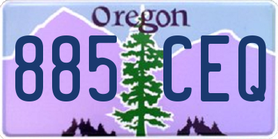 OR license plate 885CEQ
